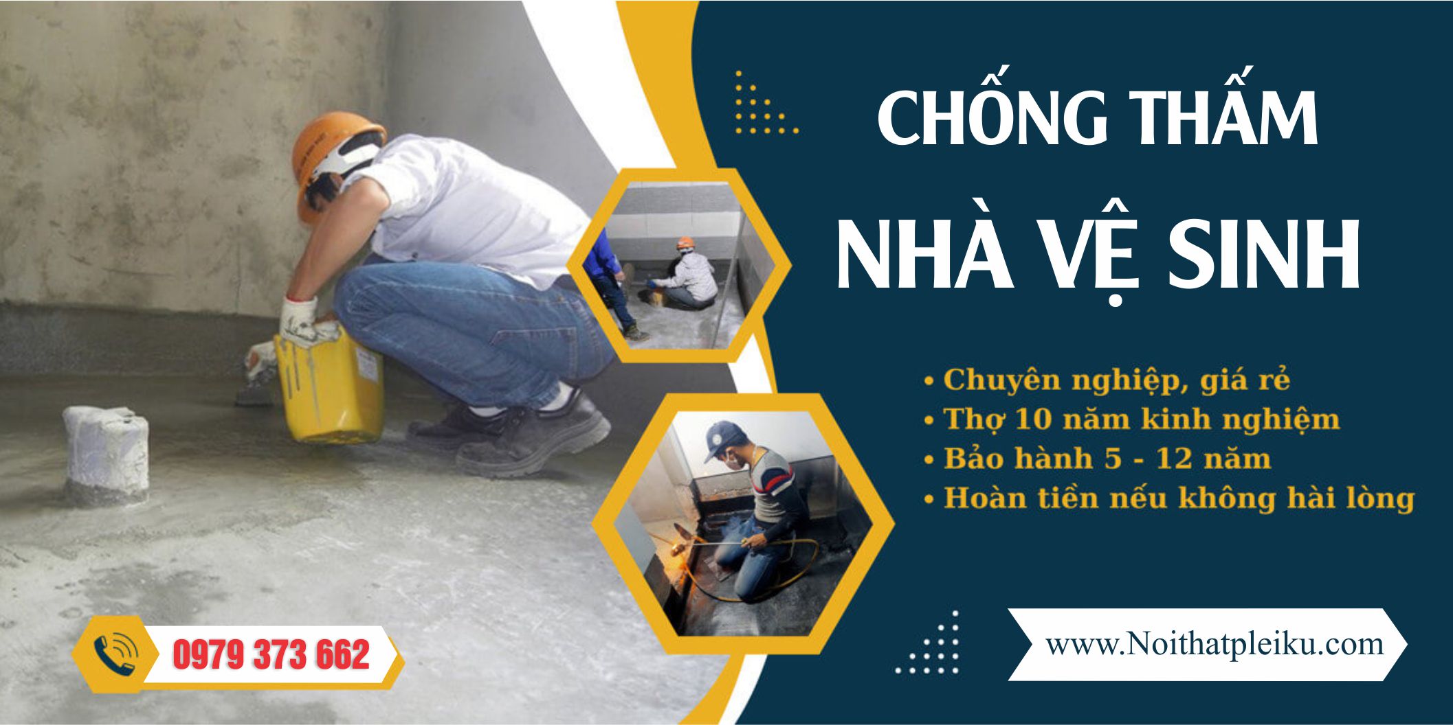 Dịch vụ chống thấm nhà vệ sinh ở Pleiku Gia Lai